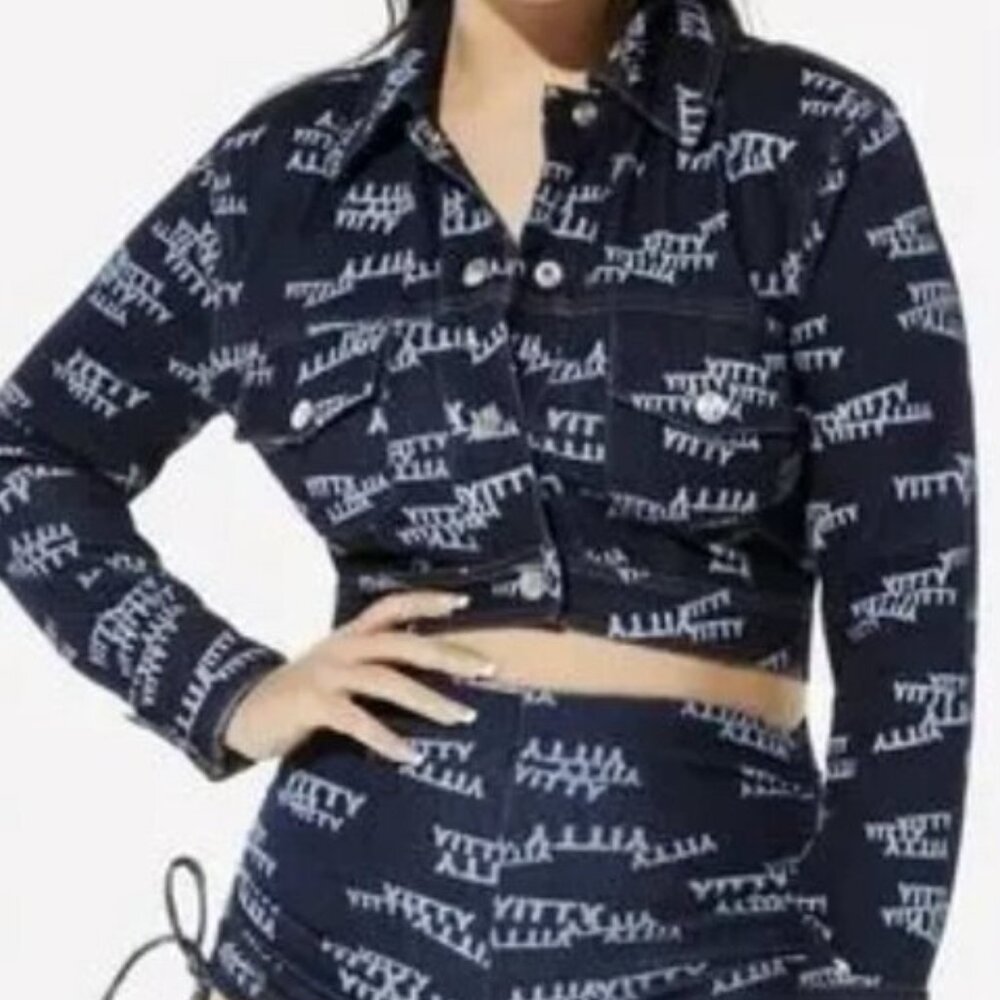 Yitty Denim is Served Crop Jean Jacket Size 1X XXL